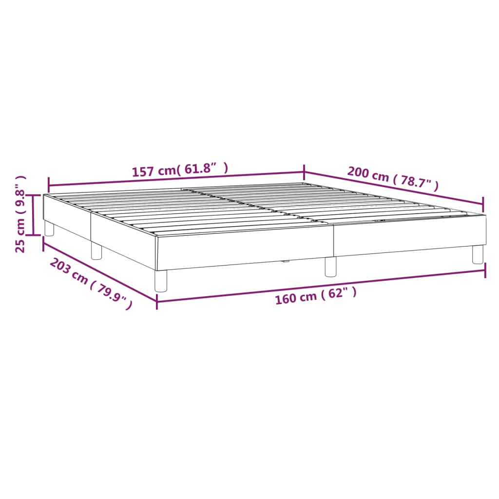 vidaXL Estructura de cama de tela gris claro 160x200 cm