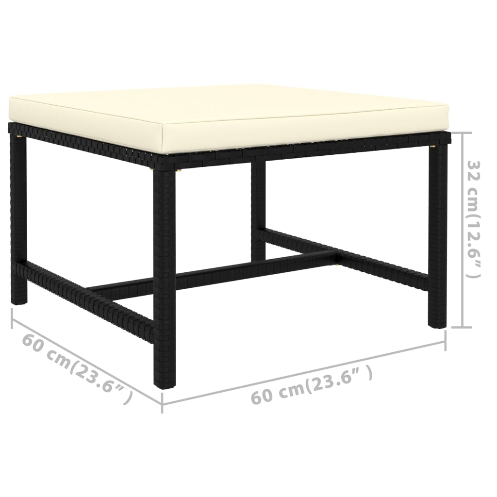 vidaXL Set de muebles de jardín 6 pzas y cojines ratán sintético negro