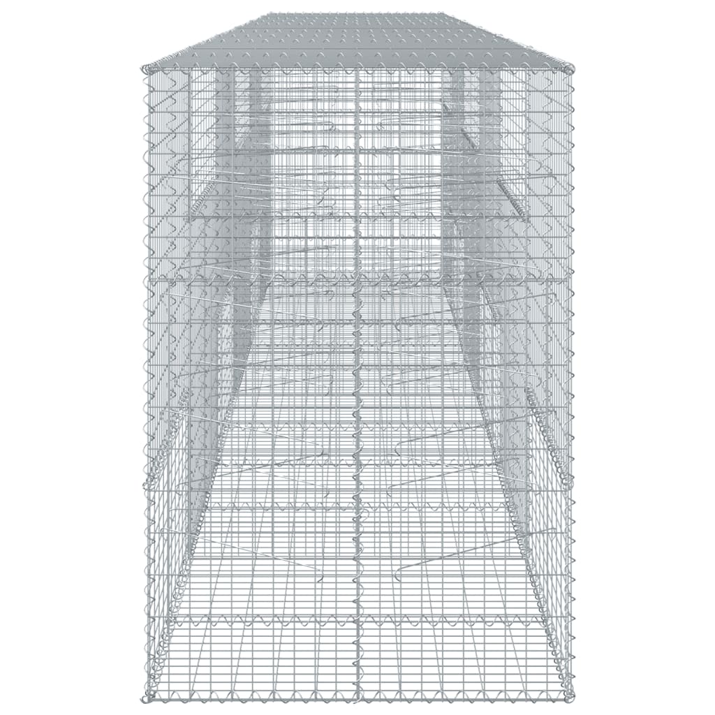 vidaXL Cesta de gaviones con cubierta hierro galvanizado 600x100x150cm