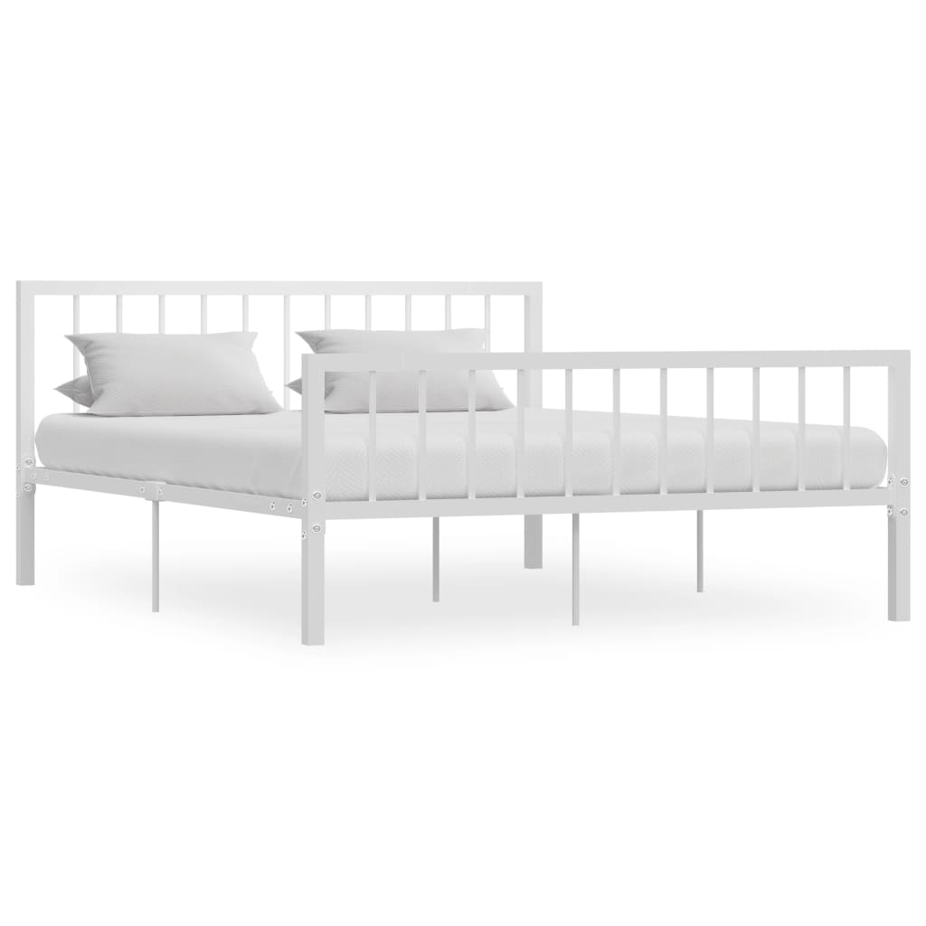 vidaXL Estructura de cama sin colchón metal blanco 160x200 cm