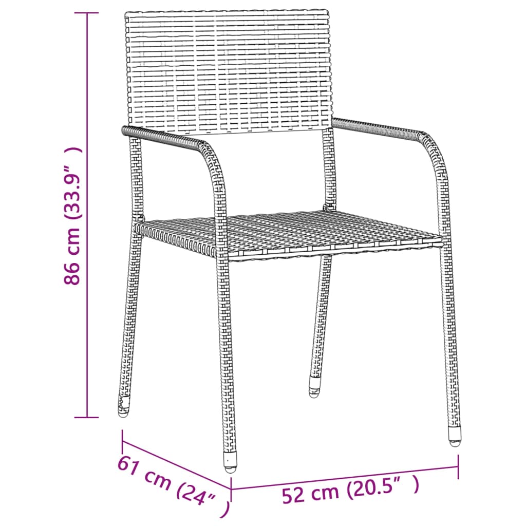 vidaXL Juego de comedor de jardín 7 piezas ratán sintético negro