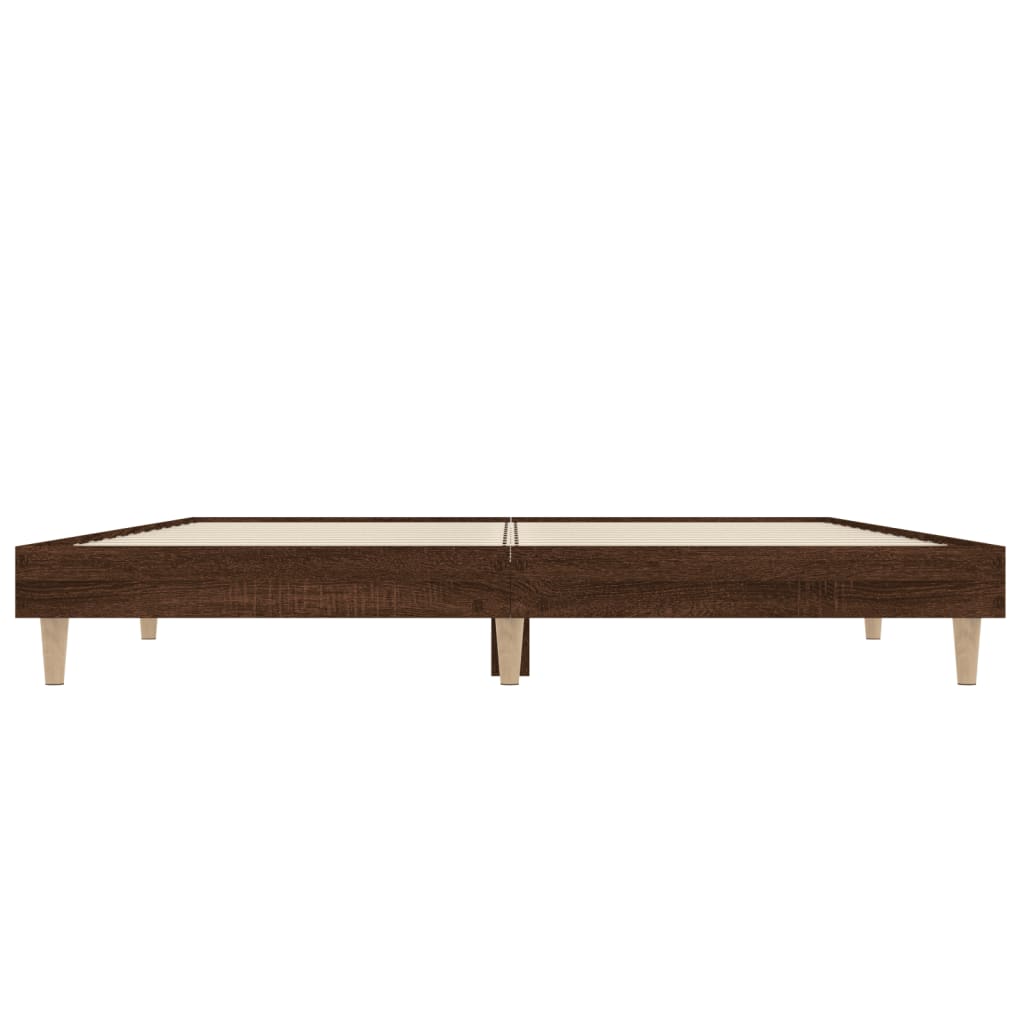 vidaXL Estructura de cama madera de ingeniería marrón roble 135x190 cm