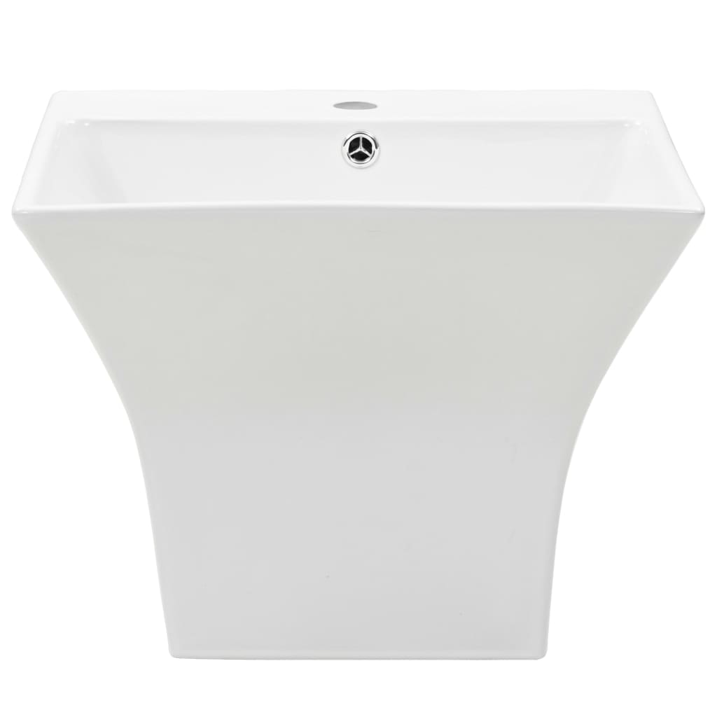 vidaXL Lavabo de pared de cerámica blanco 500x450x410 mm