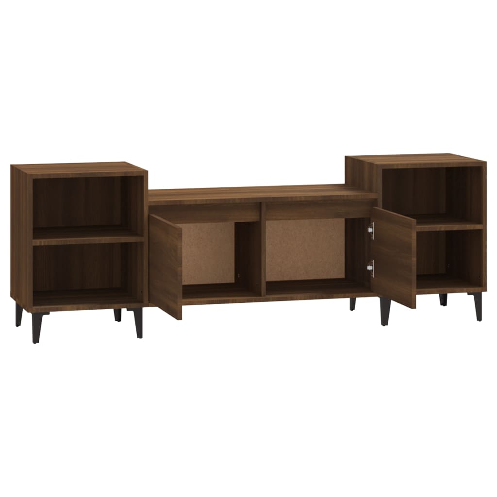 vidaXL Mueble para TV madera contrachapada marrón roble 160x35x55 cm