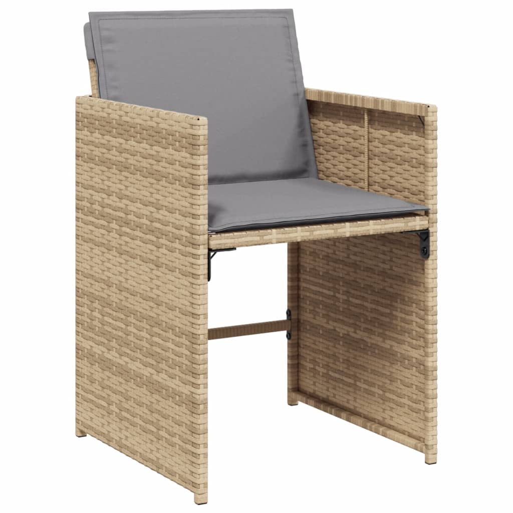 vidaXL Set comedor de jardín 5 pzas con cojines ratán sintético beige