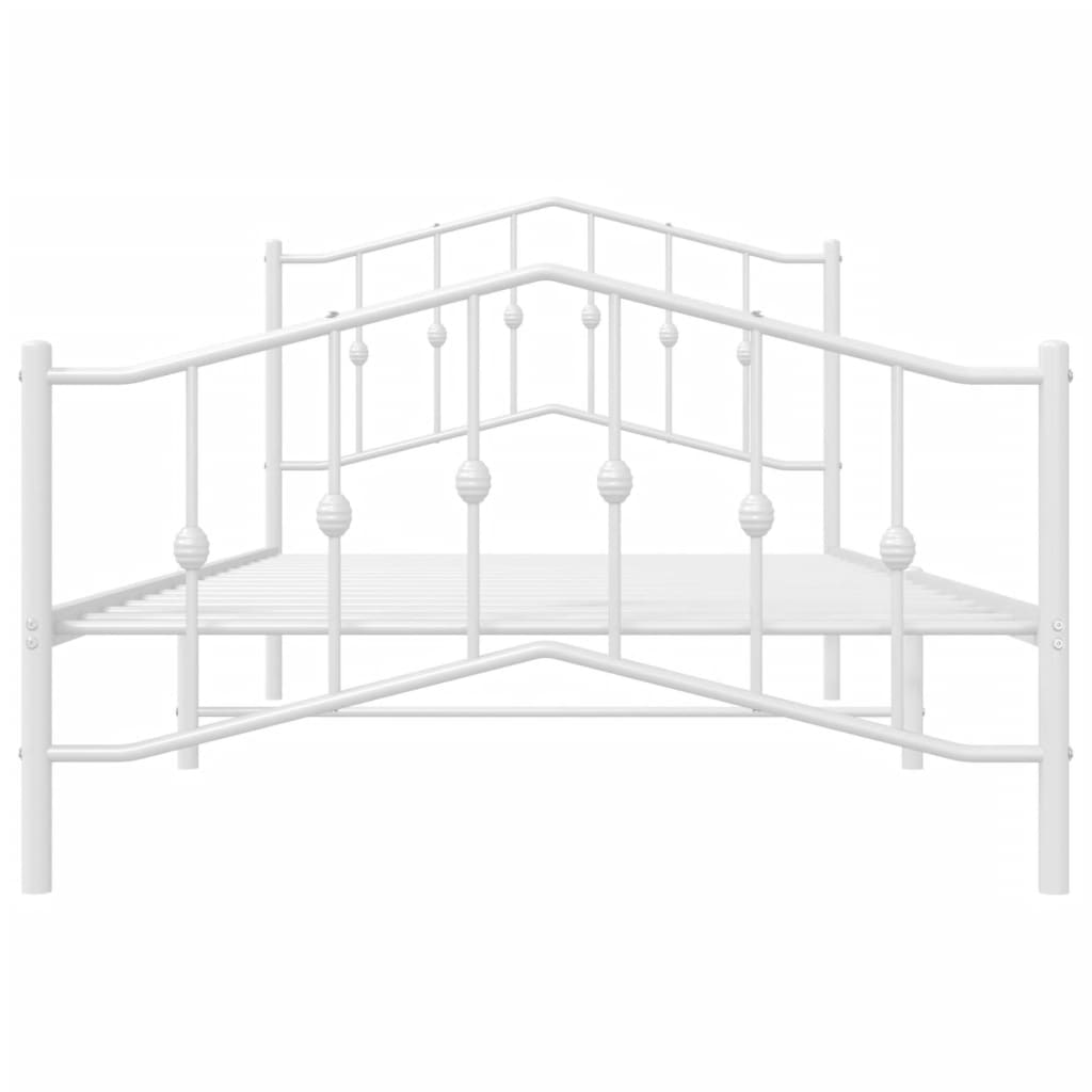 vidaXL Estructura cama sin colchón con estribo metal blanco 100x200 cm