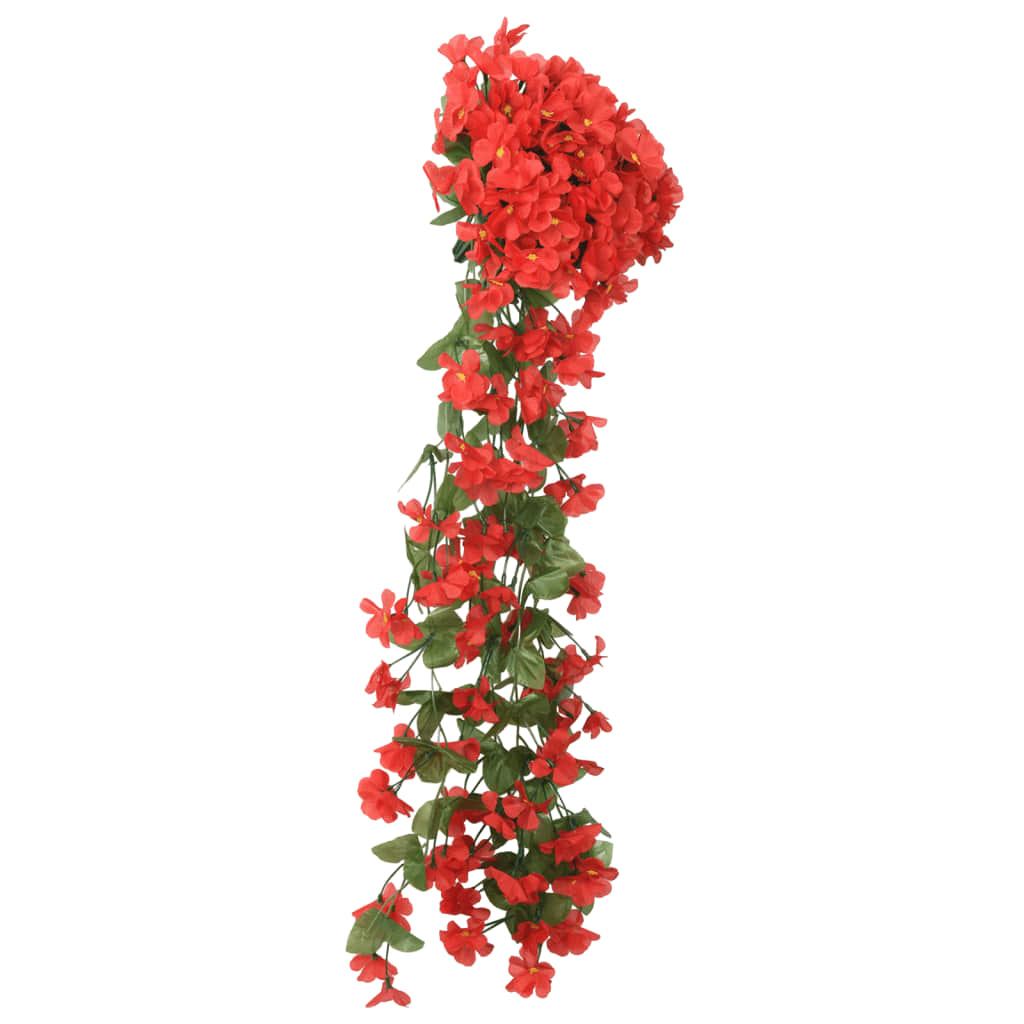 vidaXL Guirnaldas de flores de Navidad 3 uds rojo 85 cm