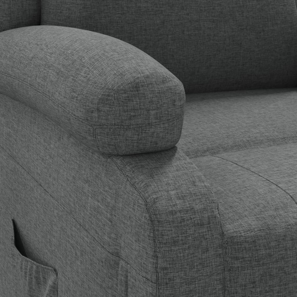 vidaXL Sillón reclinable de tela gris oscuro