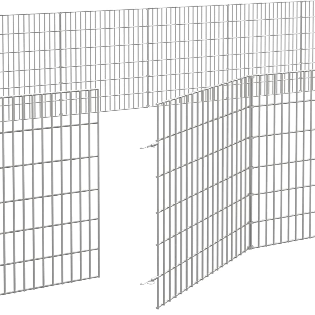 vidaXL Recinto corral animales 24 paneles hierro galvanizado 54x60 cm