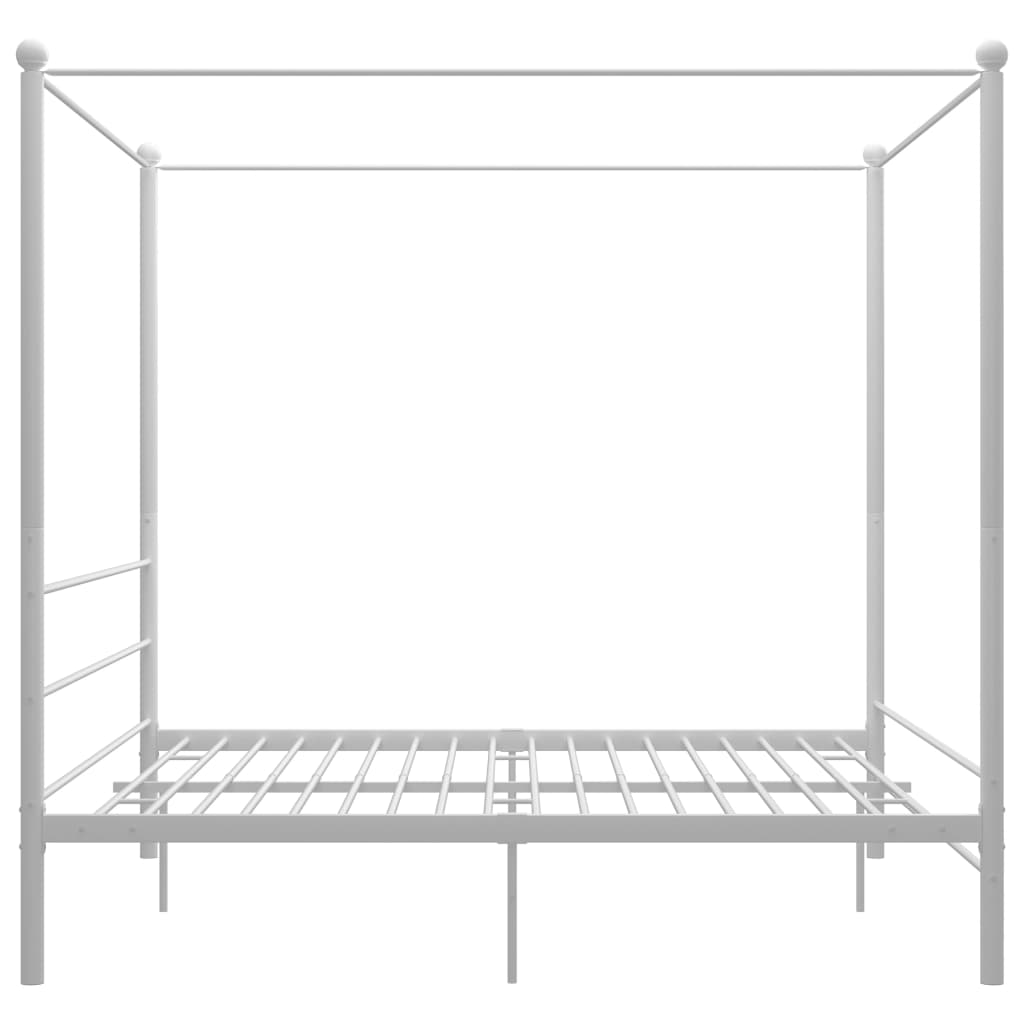 vidaXL Estructura cama con dosel sin colchón metal blanco 200x200 cm