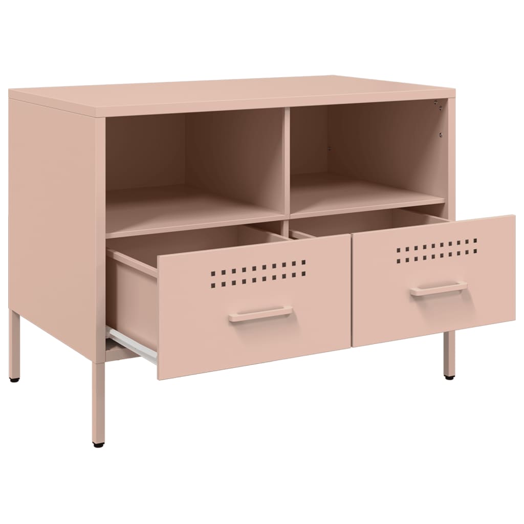 vidaXL Mueble para TV acero rosa 68x39x50,5 cm