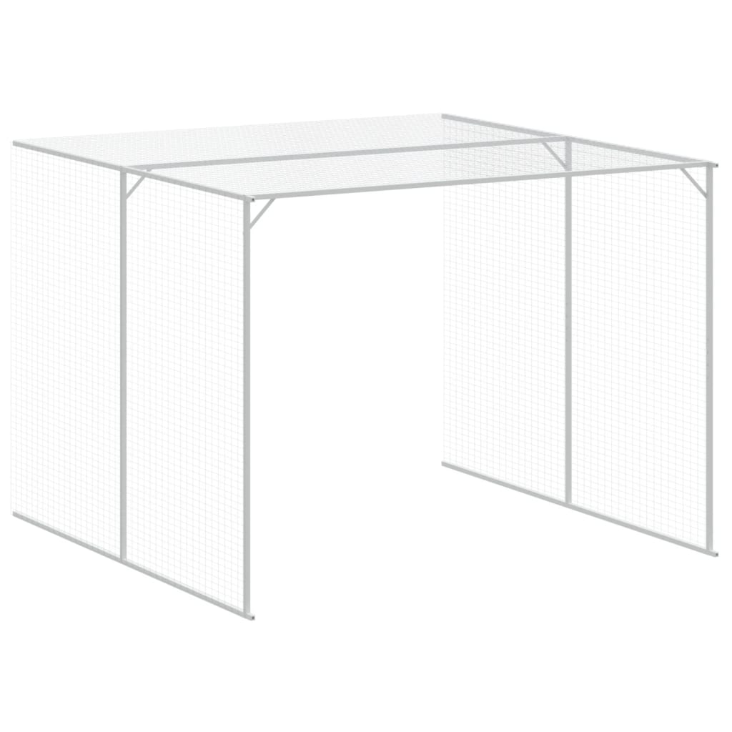 vidaXL Caseta perros corral acero galvanizado gris claro 214x865x181cm