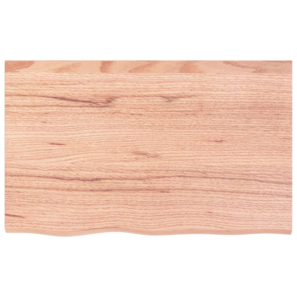 vidaXL Tablero mesa madera roble tratada marrón claro 80x50x(2-4) cm