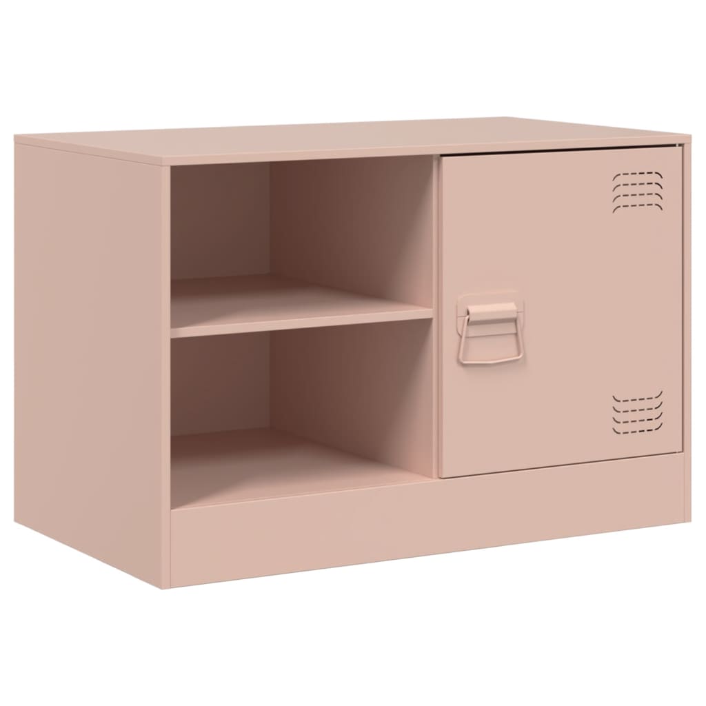 vidaXL Mueble para TV de acero rosa 67x39x44 cm