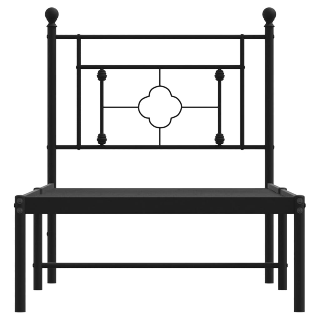 vidaXL Estructura cama sin colchón con cabecero metal negro 80x200 cm