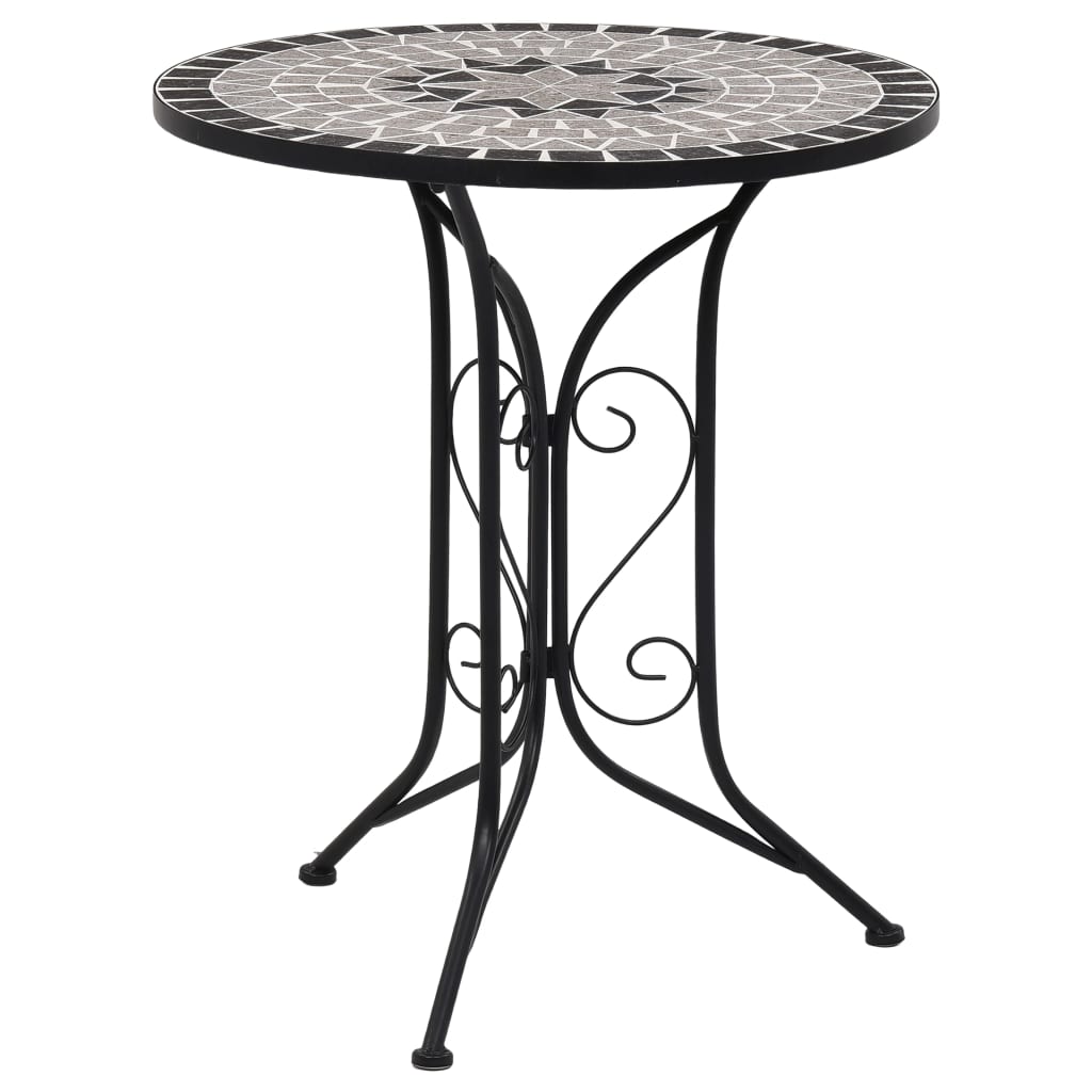 vidaXL Mesa bistro de mosaico cerámica gris 61 cm