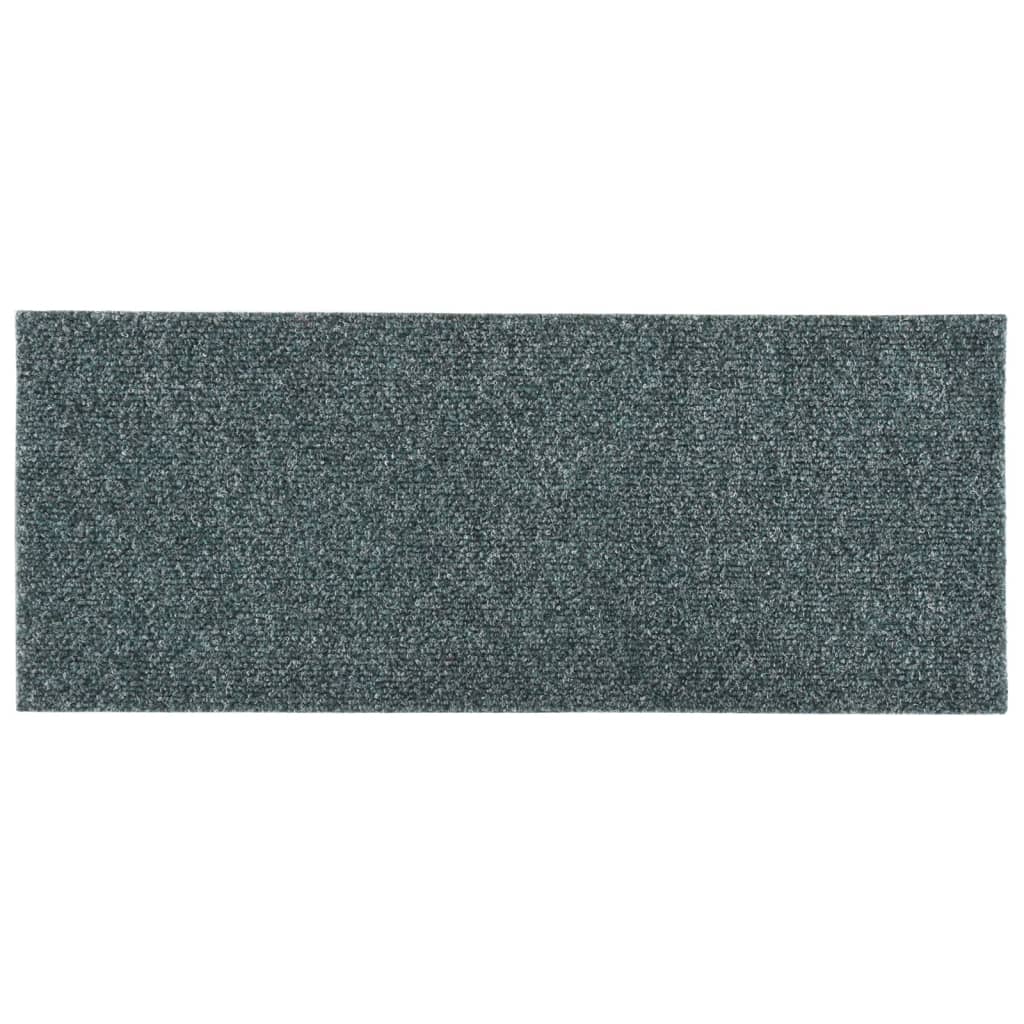 vidaXL Alfombrilla autoadhesiva escalera 15 uds verde 60x25 cm