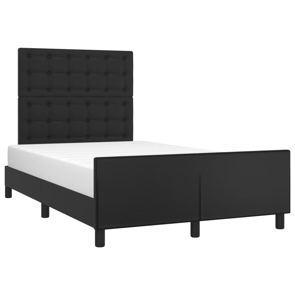 vidaXL Estructura de cama con cabecero cuero sintético negro 120x200cm