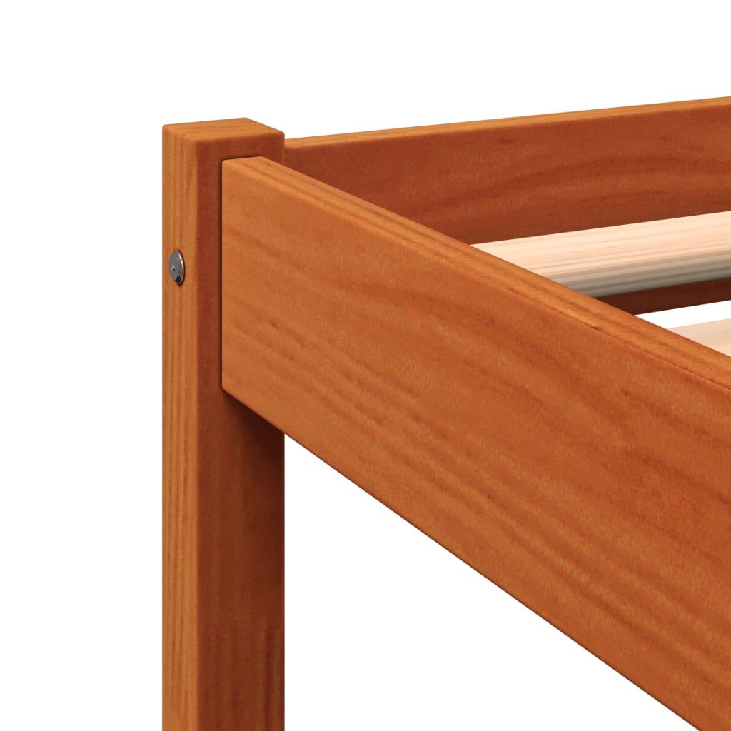 vidaXL Estructura de cama sin colchón madera maciza marrón 75x190 cm