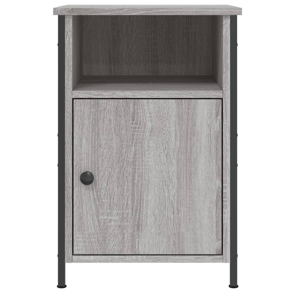 vidaXL Mesitas de noche 2 uds madera contrachapada gris 40x42x60 cm