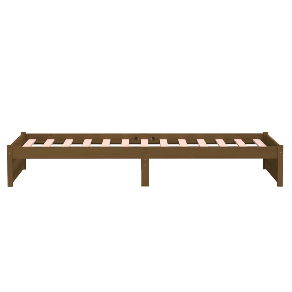 vidaXL Estructura de cama madera maciza marrón miel 90x190 cm