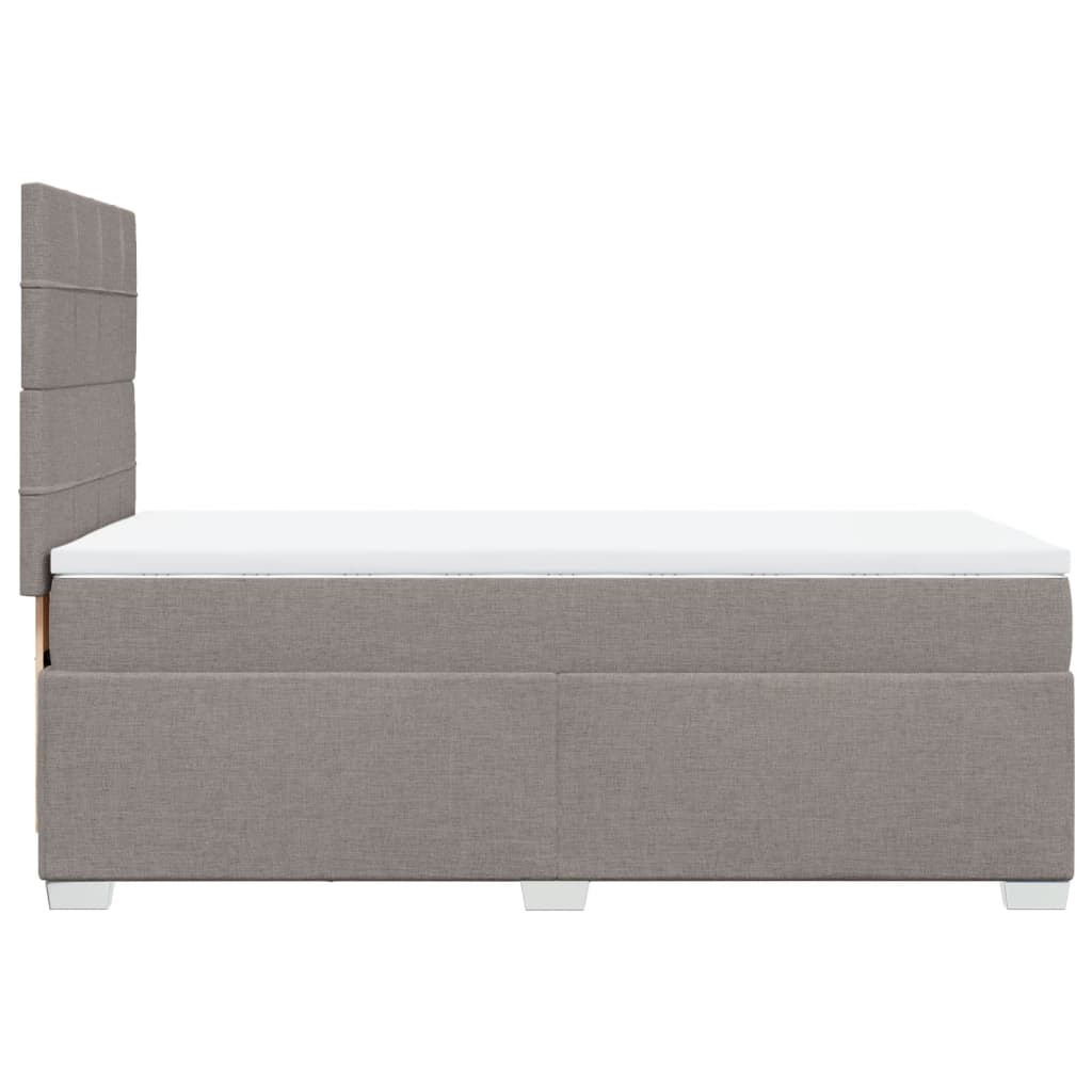 vidaXL Cama box spring con colchón tela gris taupe 80x200 cm