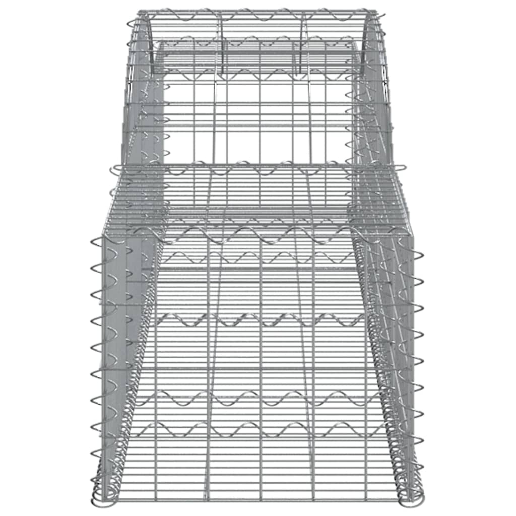 vidaXL Cestas de gaviones 6 uds forma de arco hierro 300x50x40/60 cm