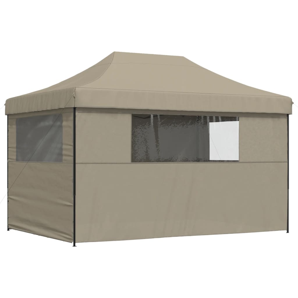 vidaXL Tienda de fiesta plegable Pop-Up con 4 paredes laterales taupe