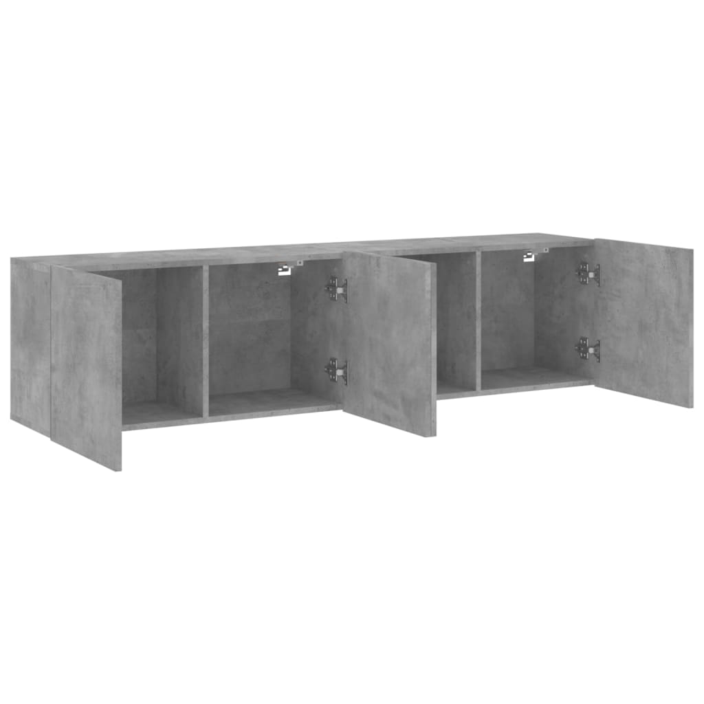 vidaXL Muebles para TV de pared 2 unidades gris hormigón 80x30x41 cm