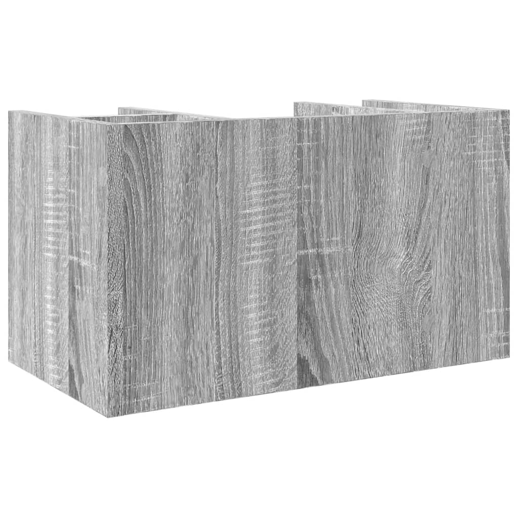 vidaXL Organizador escritorio madera ingeniería gris 44,5x24x25 cm