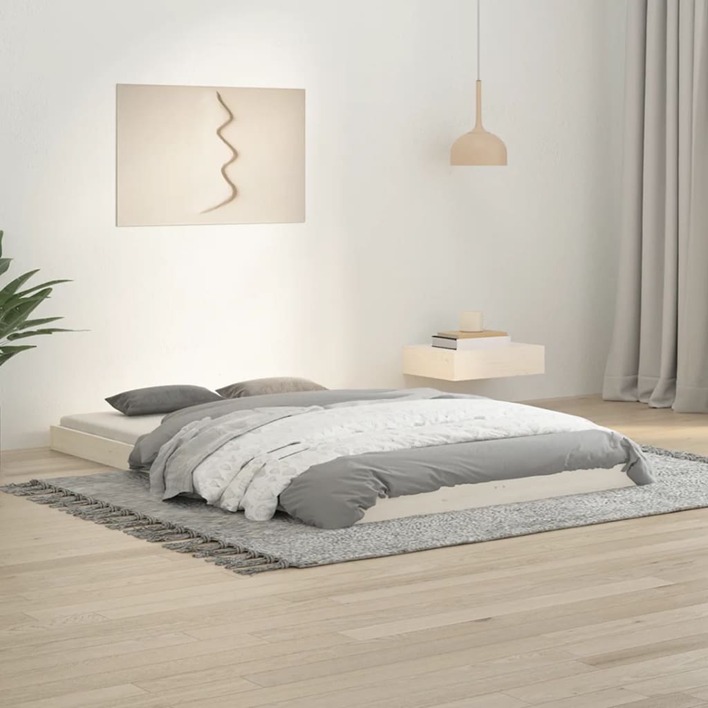 vidaXL Estructura de cama sin colchón madera maciza blanca 120x190 cm