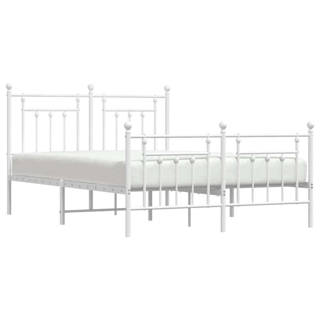 vidaXL Estructura cama sin colchón con estribo metal blanco 150x200 cm