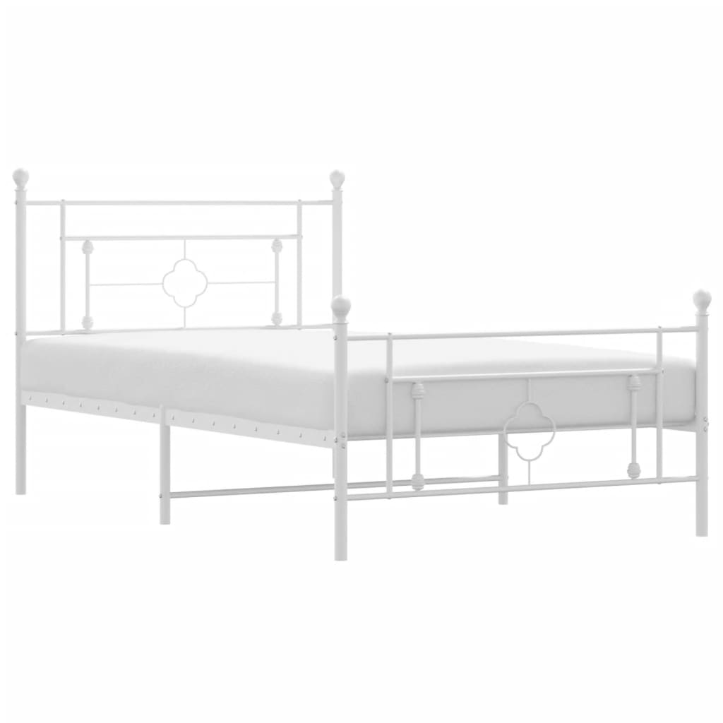 vidaXL Estructura cama sin colchón con estribo metal blanco 107x203 cm