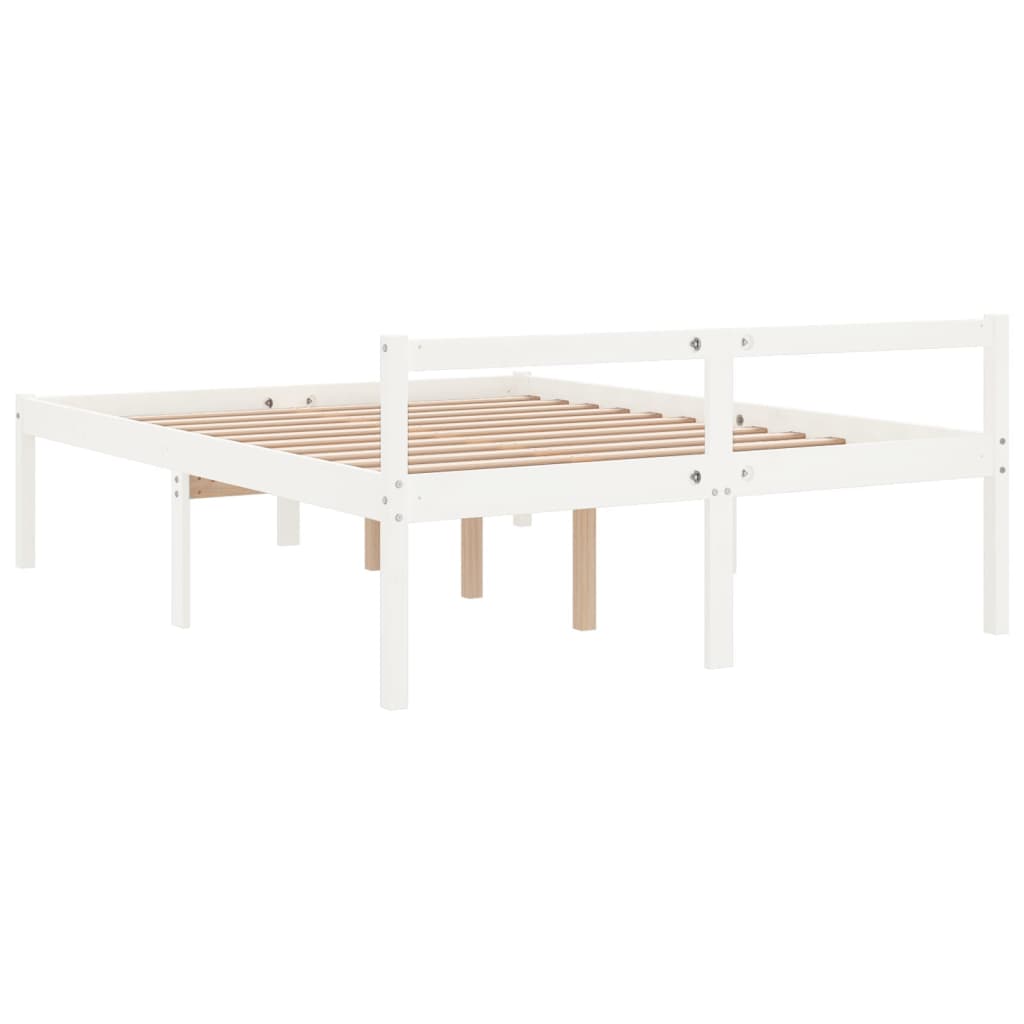 vidaXL Cama para personas mayores madera maciza pino blanca 120x190 cm