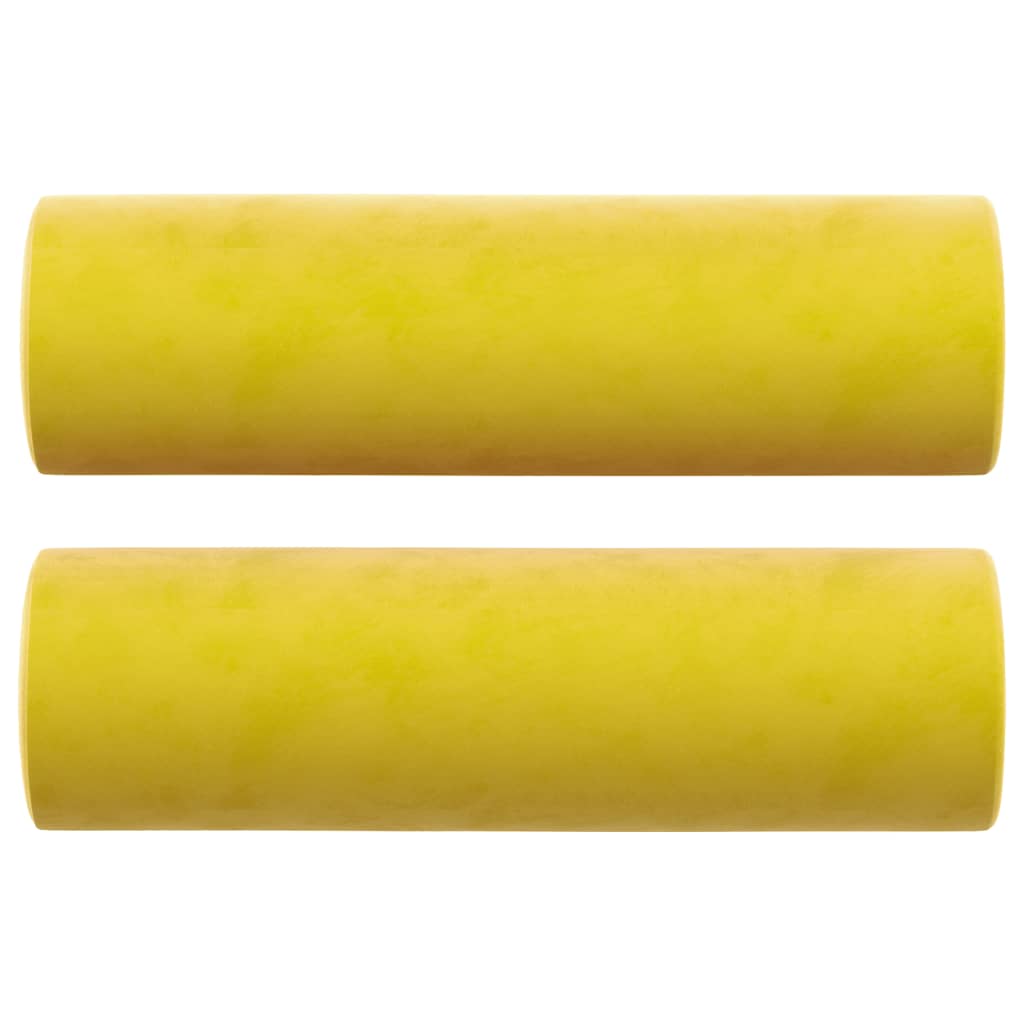 vidaXL Sofá de 3 plazas con cojines terciopelo amarillo 180 cm