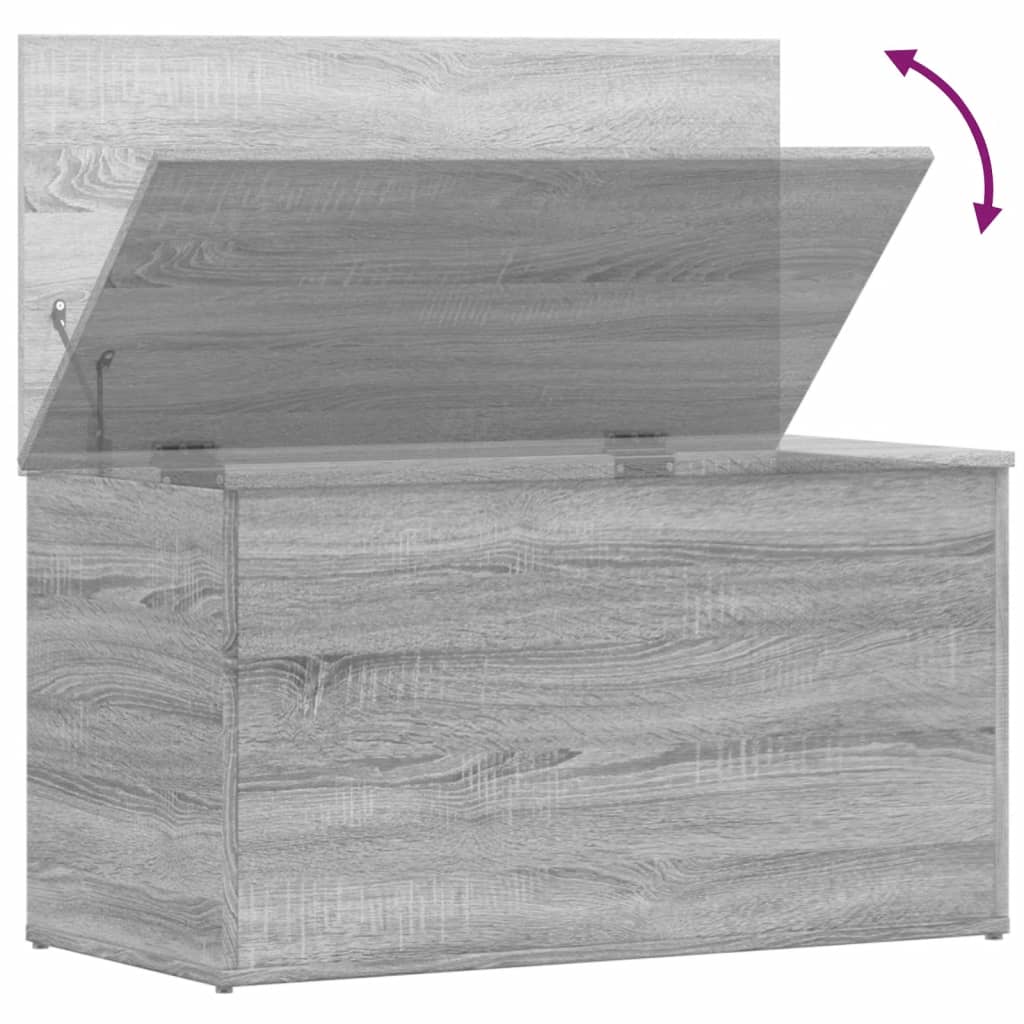 vidaXL Baúl de almacenaje madera contrachapada gris Sonoma 84x42x46 cm