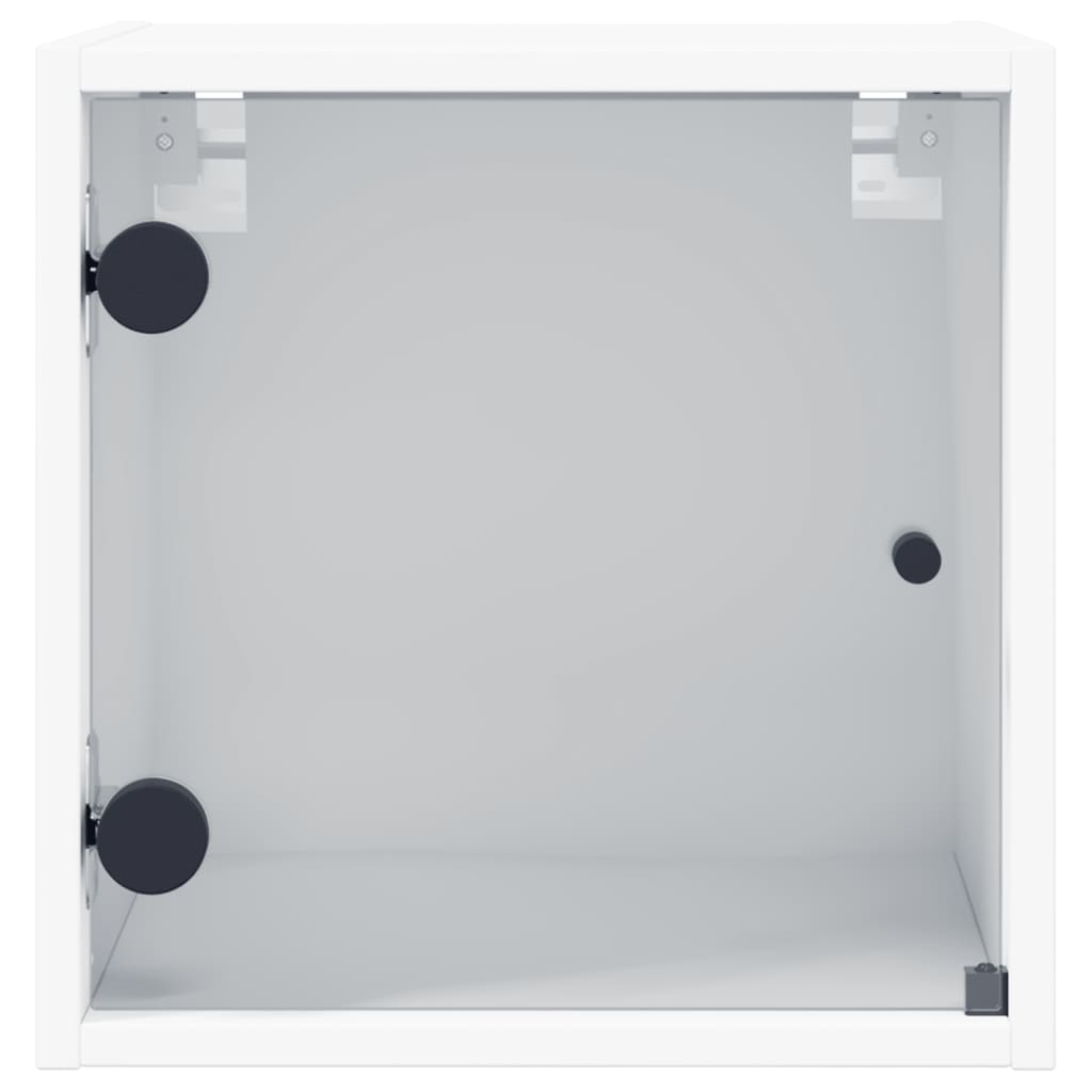 vidaXL Mesitas de noche con puertas de vidrio 2 uds blanco 35x37x35 cm