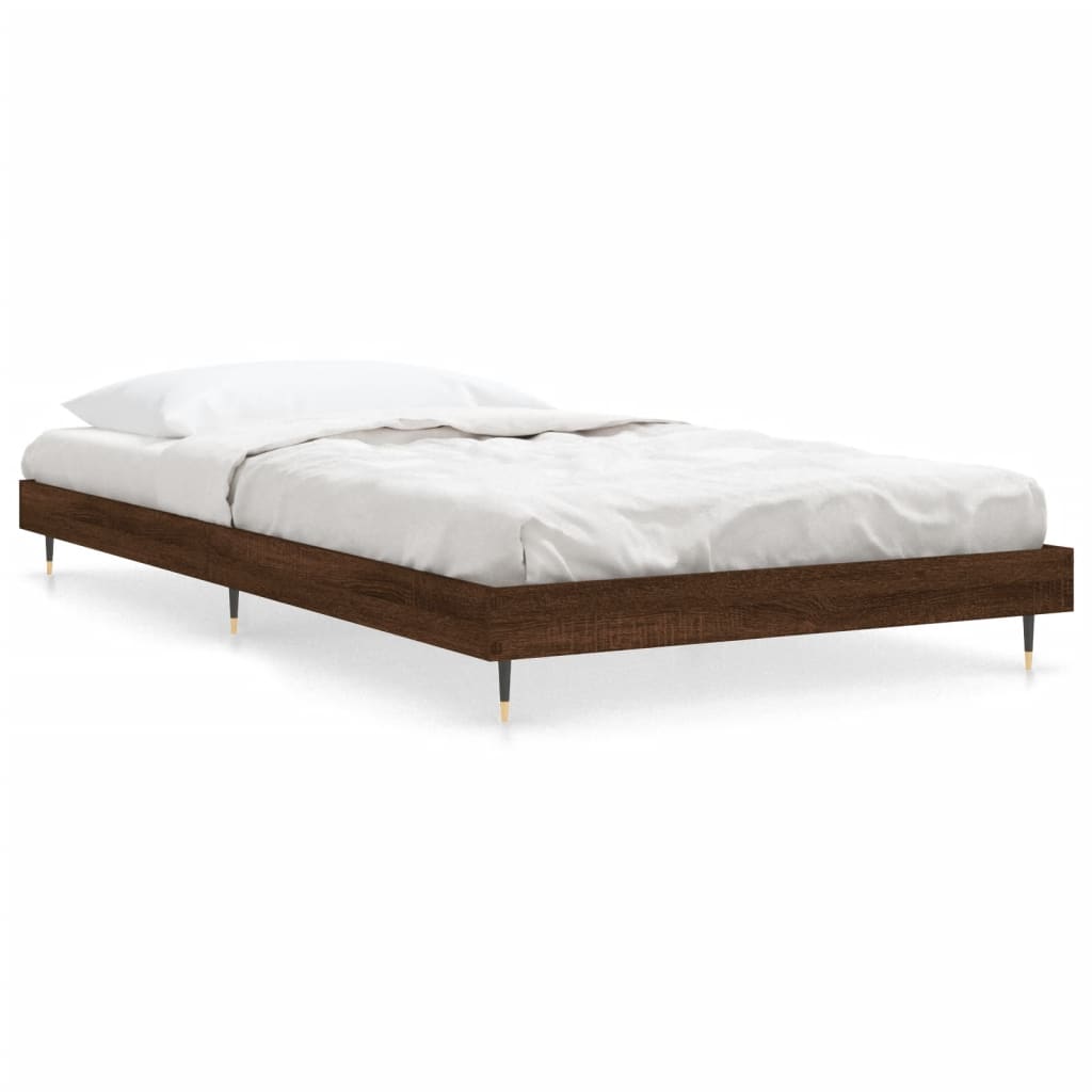 vidaXL Estructura de cama sin colchón madera marrón roble 100x200 cm