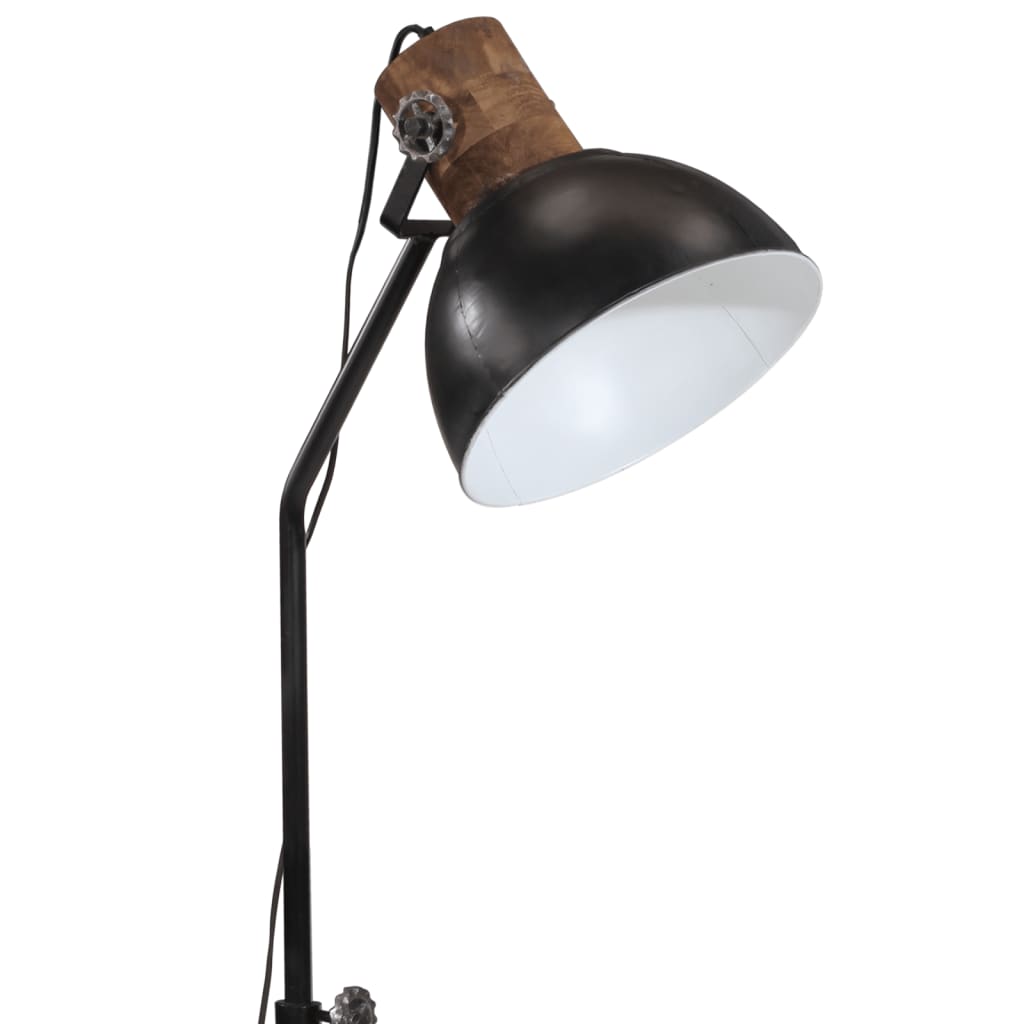 vidaXL Lámpara de pie negra 25 W E27 30x30x90-150 cm