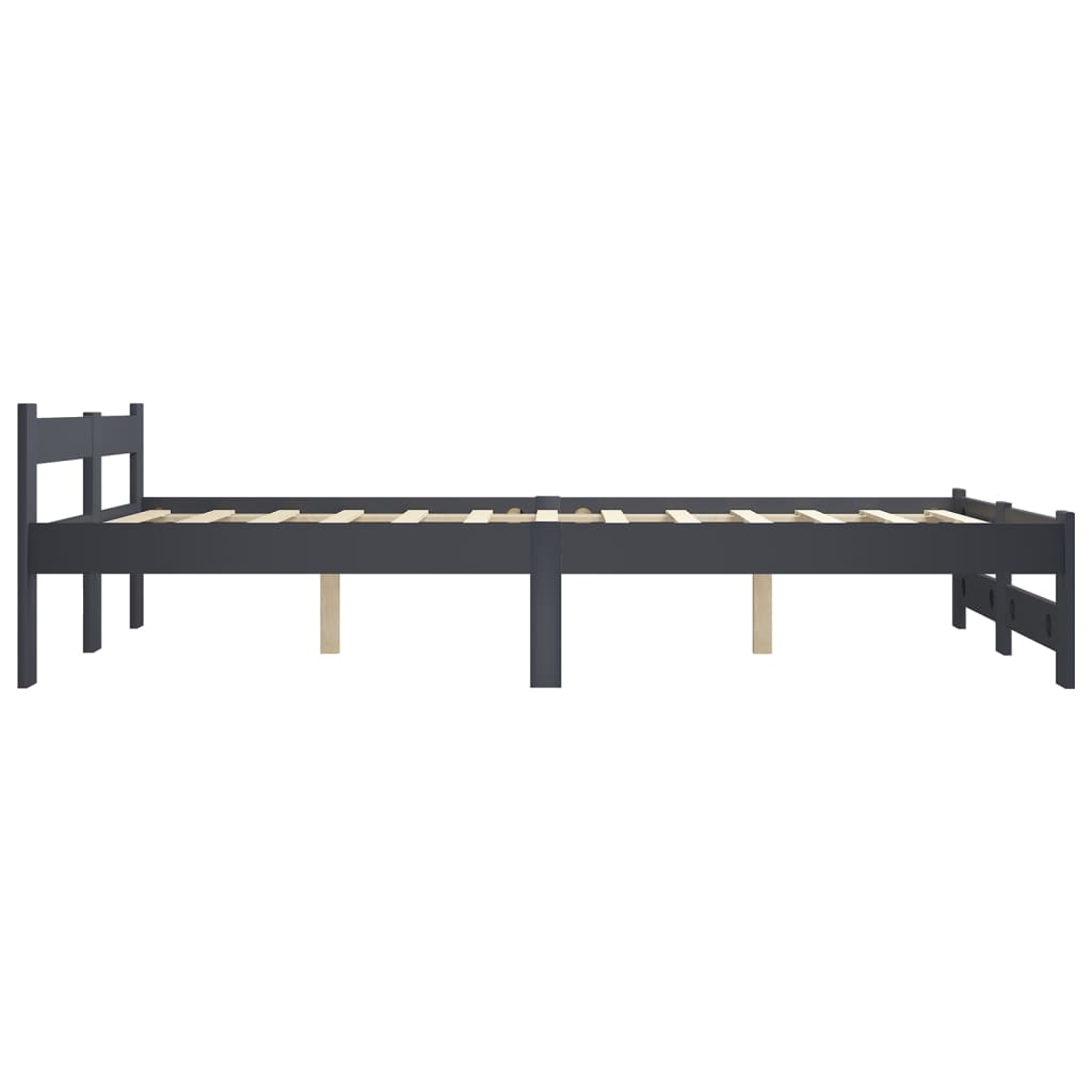 vidaXL Estructura cama sin colchón madera pino gris oscuro 120x200 cm