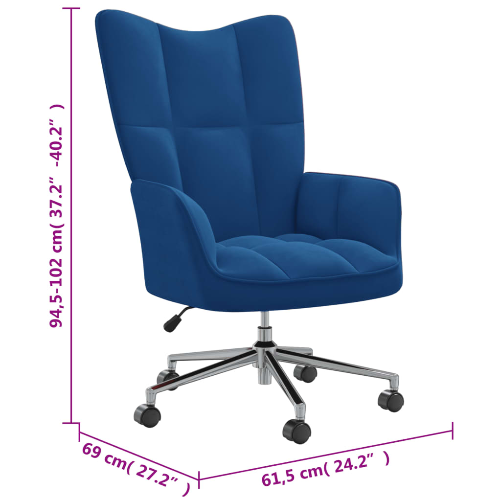 vidaXL Sillón de relax de terciopelo azul