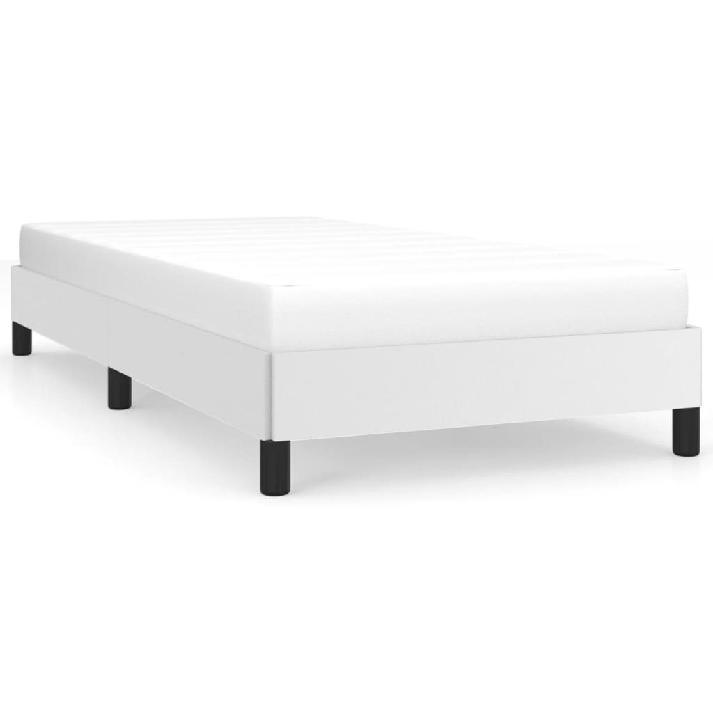 vidaXL Estructura de cama cuero sintético blanco 90x190 cm