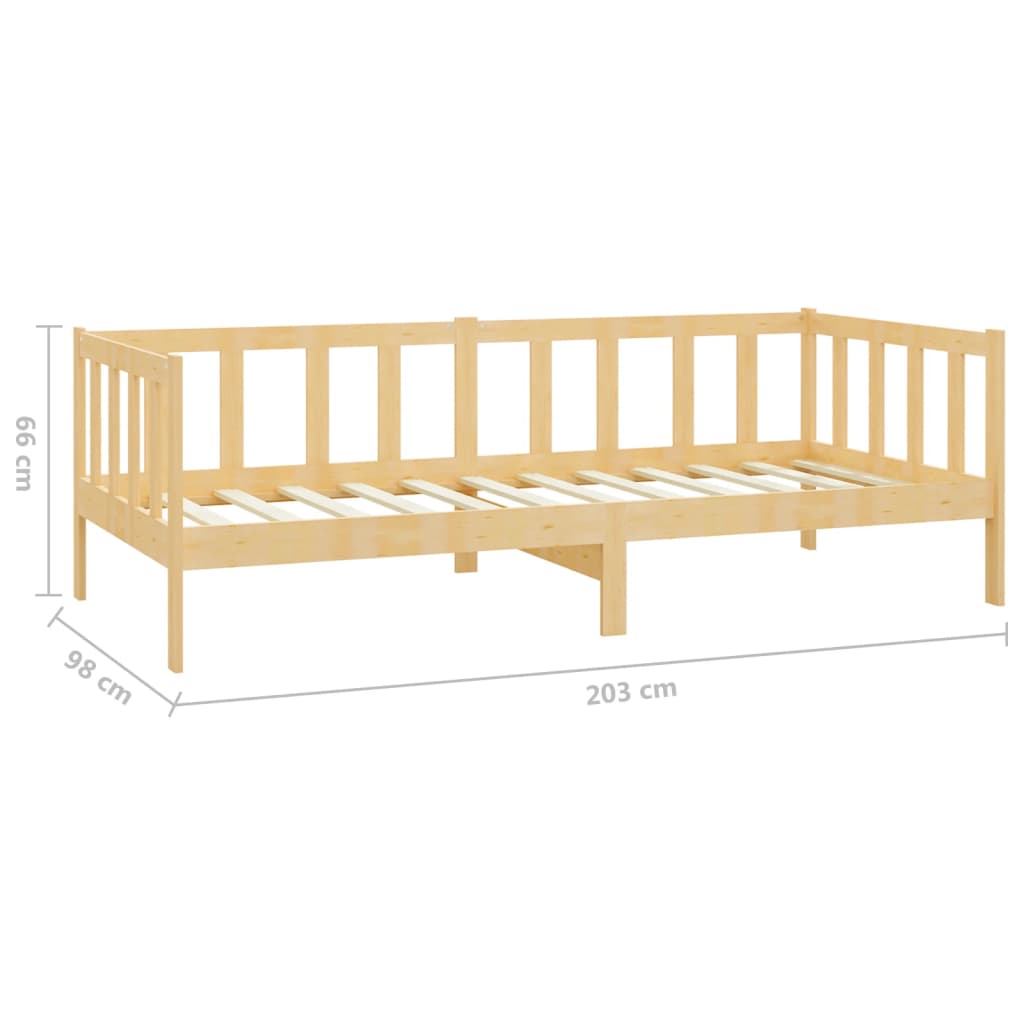 vidaXL Sofá cama con colchón madera de pino maciza 90x200 cm