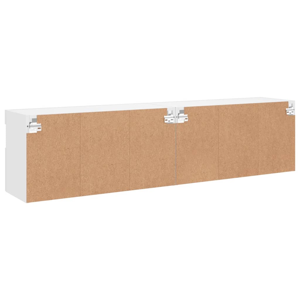 vidaXL Muebles de TV de pared con luces LED 2 uds blanco 80x30x40 cm