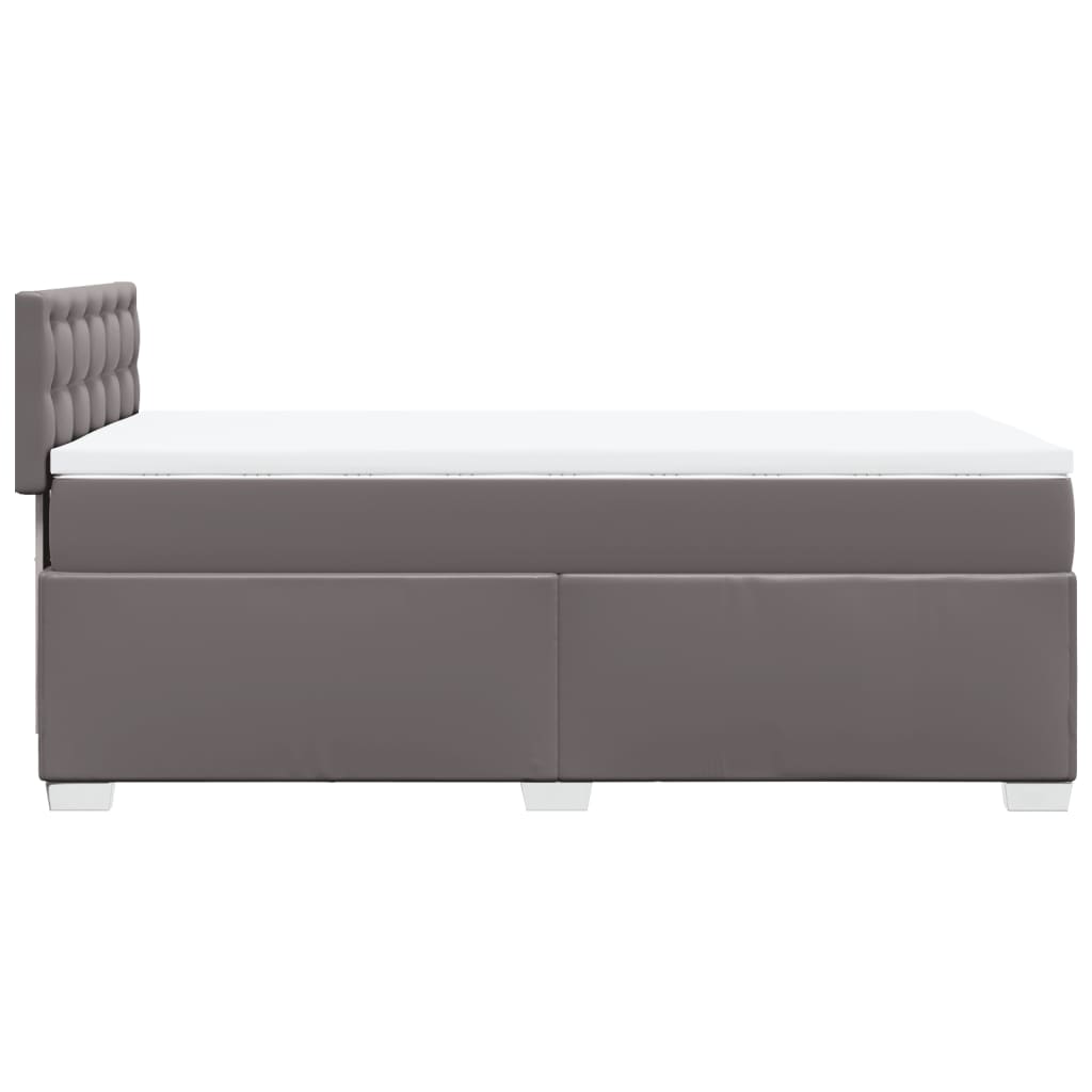 vidaXL Cama box spring con colchón cuero sintético gris 90x190 cm