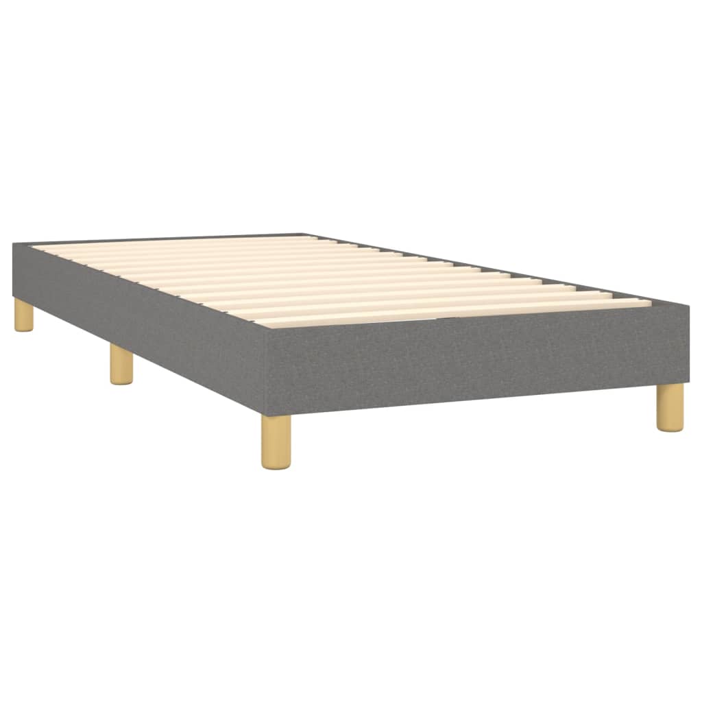 vidaXL Cama box spring con colchón tela gris oscuro 90x190 cm