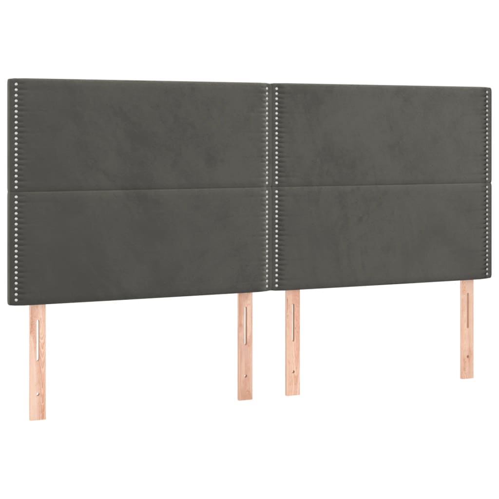 vidaXL Cama box spring con colchón terciopelo gris oscuro 160x200 cm