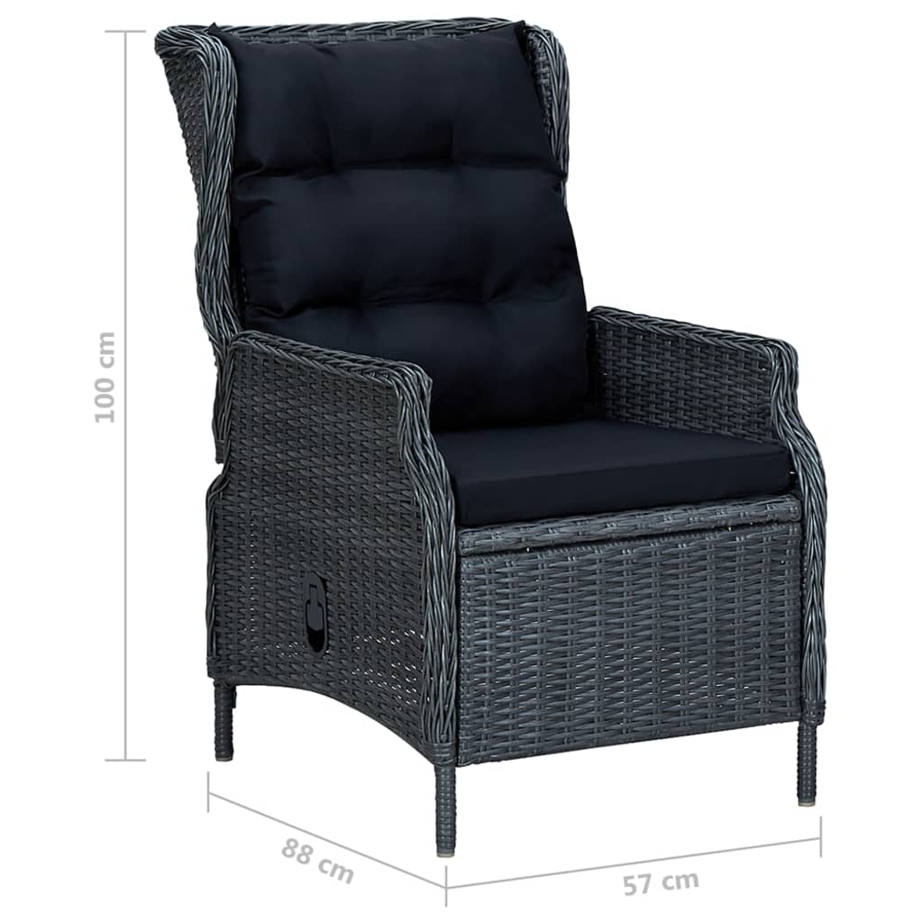 vidaXL Juego de comedor para jardín de 5 piezas gris oscuro