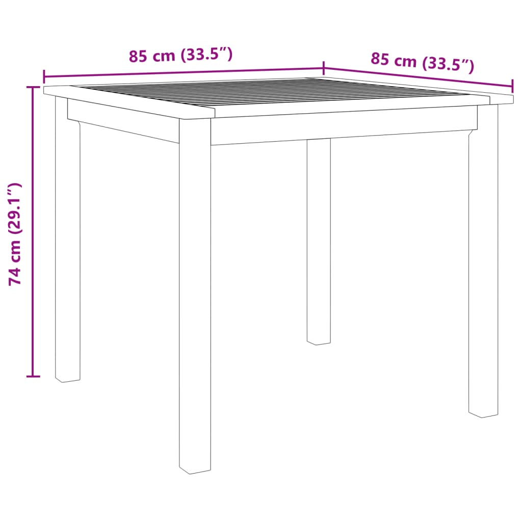 vidaXL Juego de comedor de jardín 5 piezas madera maciza de acacia