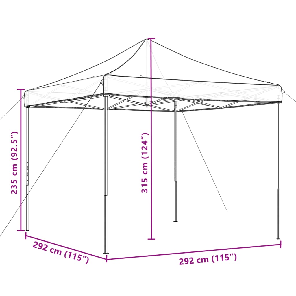 vidaXL Tienda de fiesta plegable Pop-Up naranja 292x292x315 cm